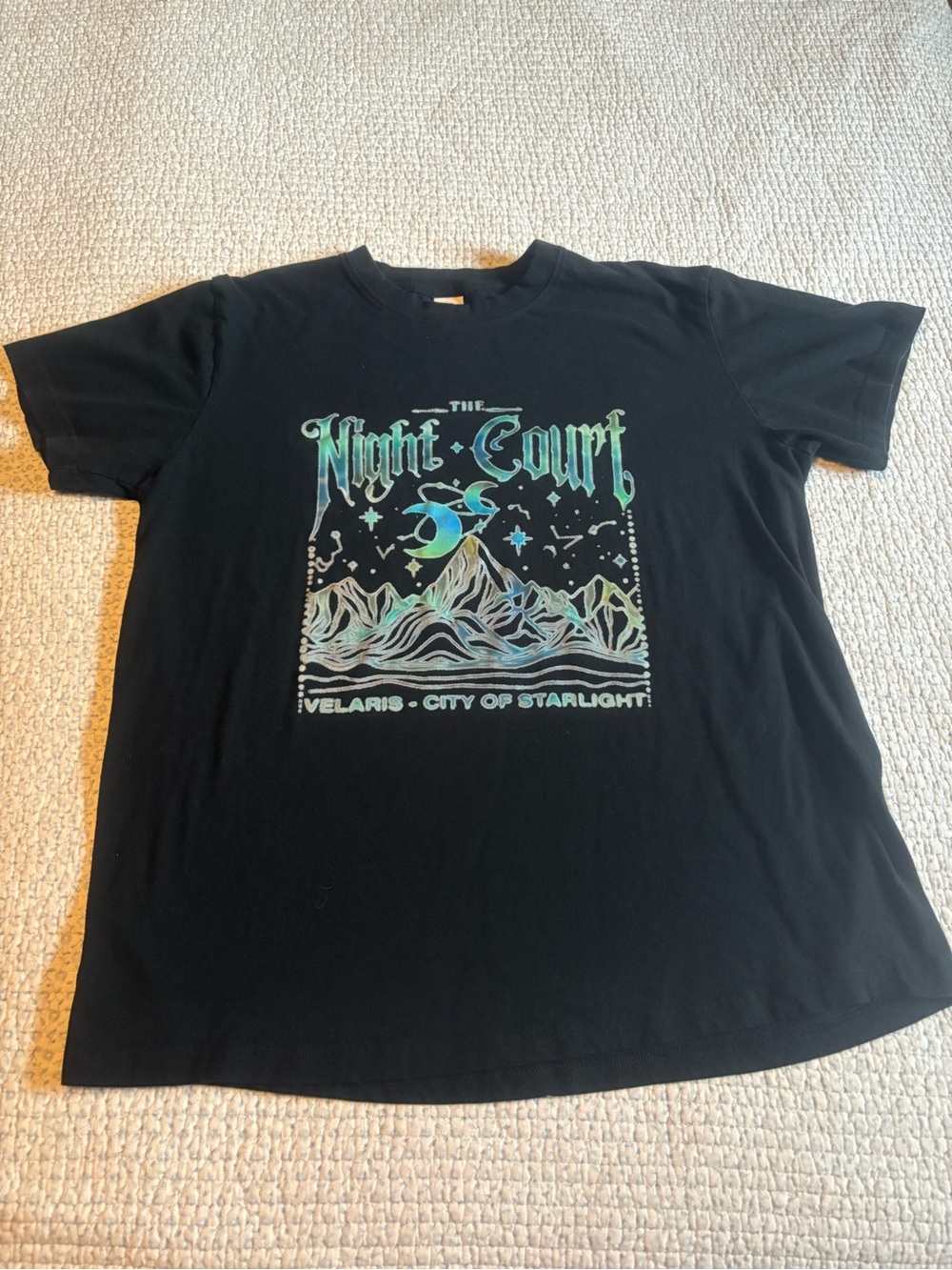 The Night Court Black Graphic Tee - Velaris City of Starlight